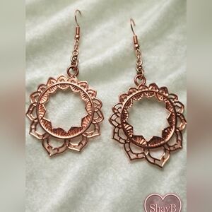 Rose Gold Mandala Earrings